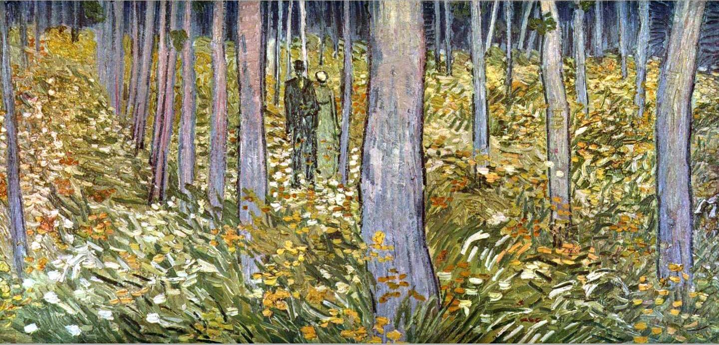 Vincent van Gogh Couple walking in the forest